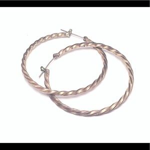Tarnished Silver Hoop Earrings